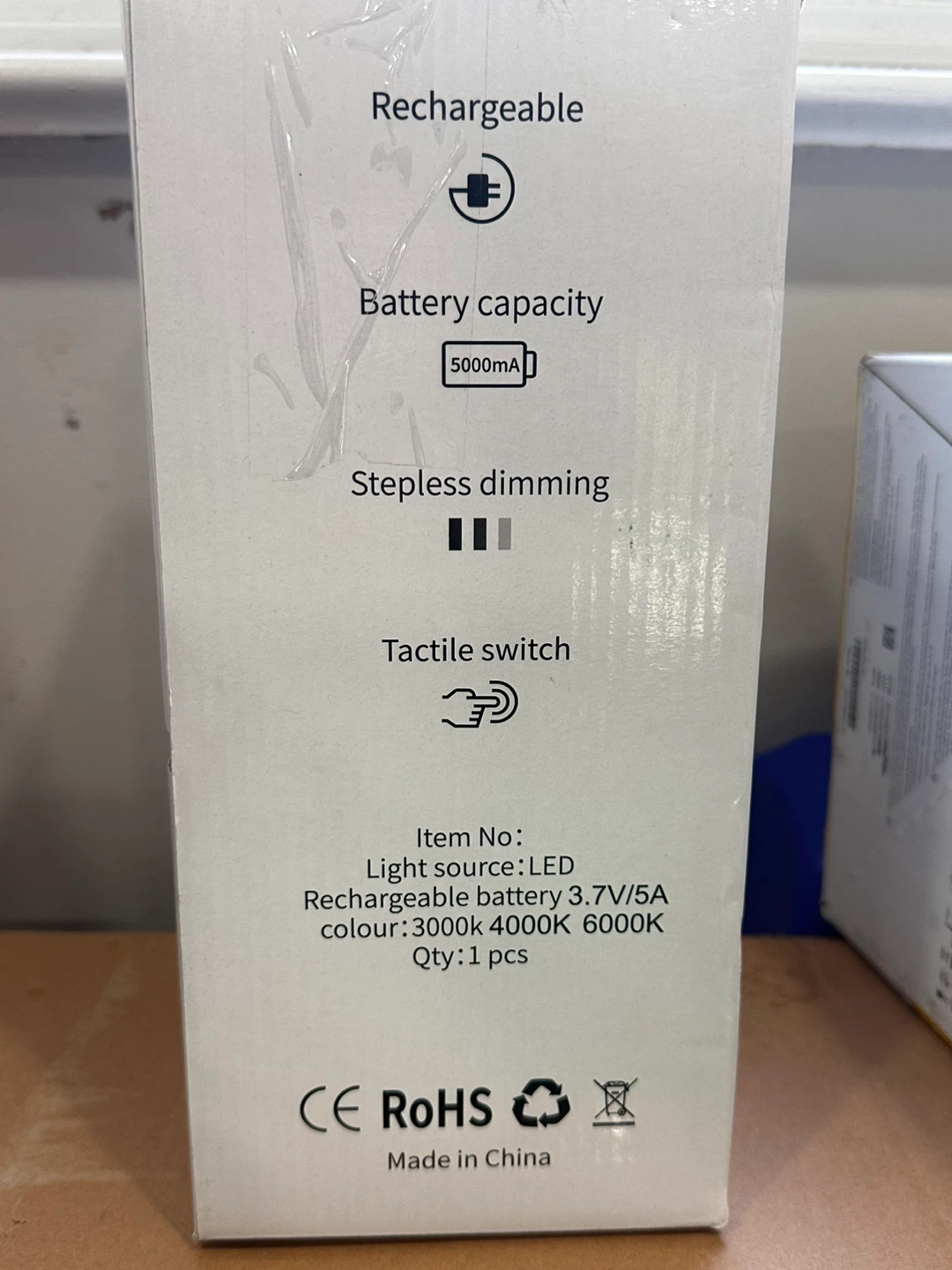 White LED Table Lamp with Touch Control and 5000mAh Battery - photo 4