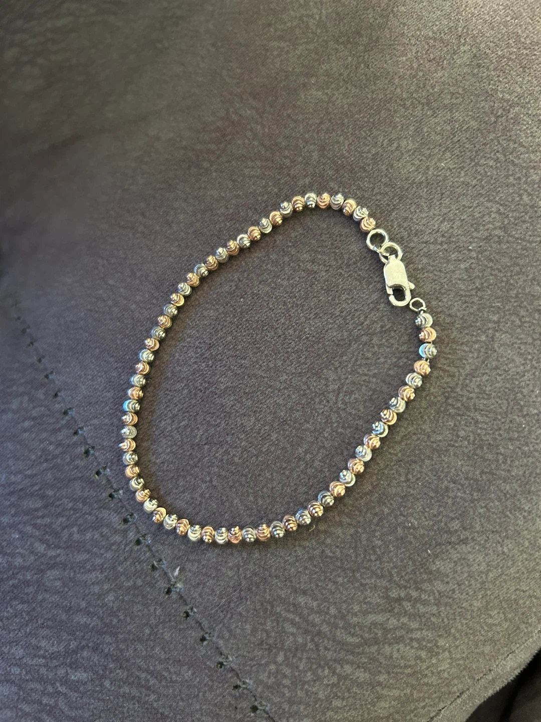 925 silver 2-tone Beaded Bracelet