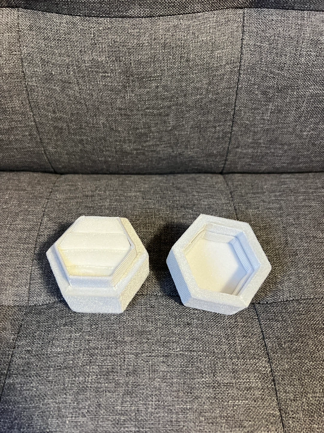 White Hexagonal 3-Ring Box - photo 2
