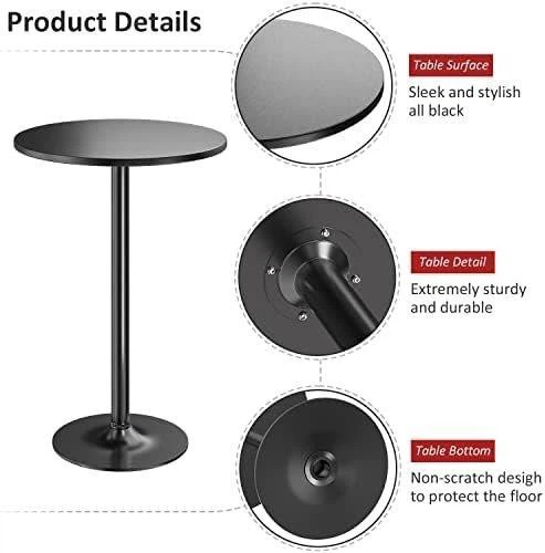 Black Round Bar Table - photo 2