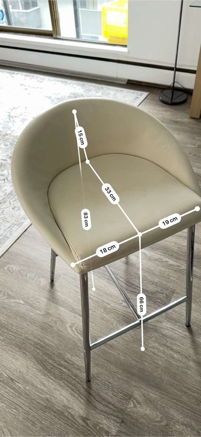 Cream Counter Stool with Chrome Legs