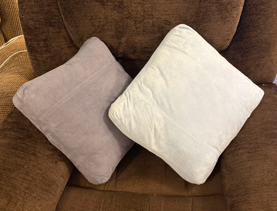 ✨✨Slate Blue and Pale Blue Faux Suede Throw Pillows