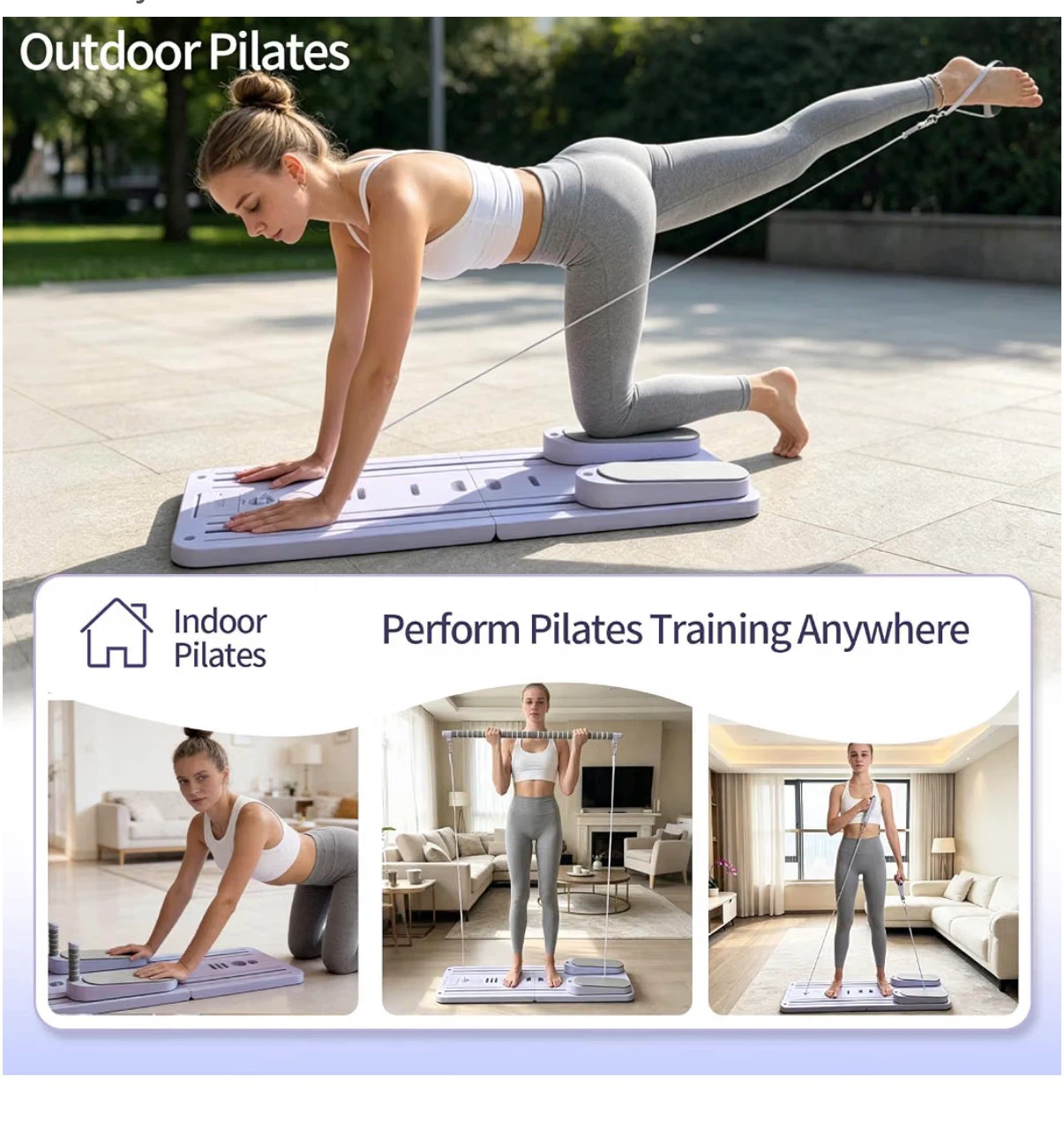 Portable Pilates Reformer Machine with Accessories - photo 4