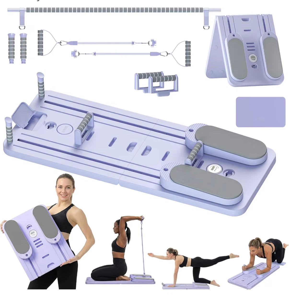 Portable Pilates Reformer Machine with Accessories - photo 5