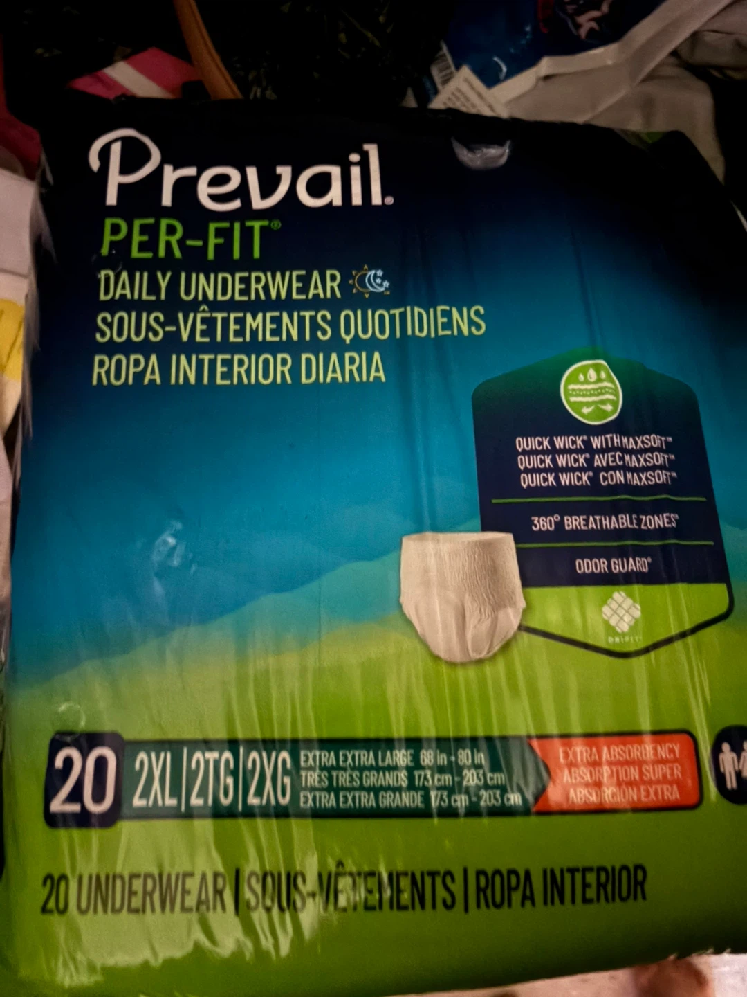 Prevail Per-Fit Daily Underwear 20 Count 2XL