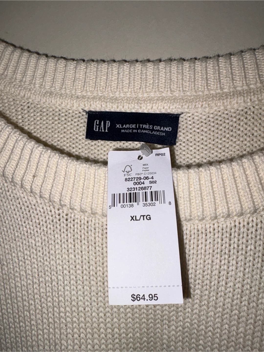 GAP Cream Knit Sweater XL