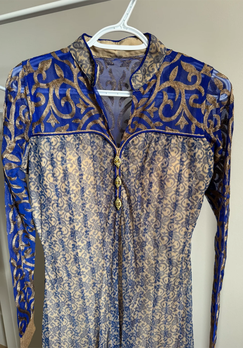 Blue and Gold Embroidered Suit