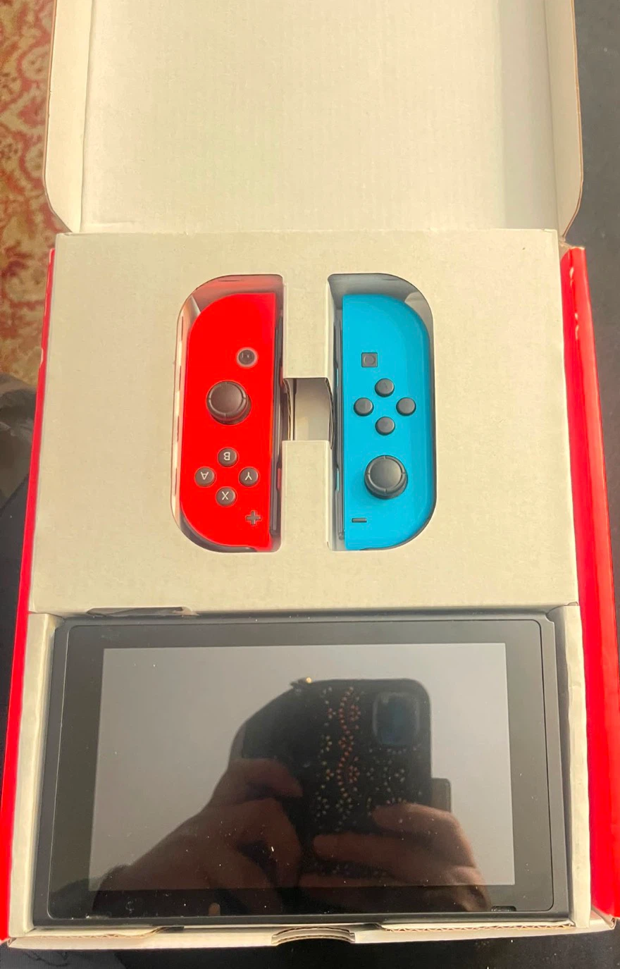 Nintendo Switch Console with Neon Blue and Red Joy-Cons - photo 2