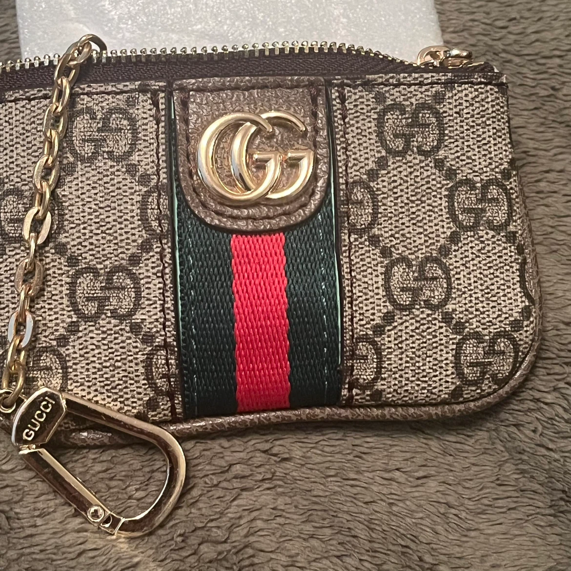 Monogram Key Pouch with Chain