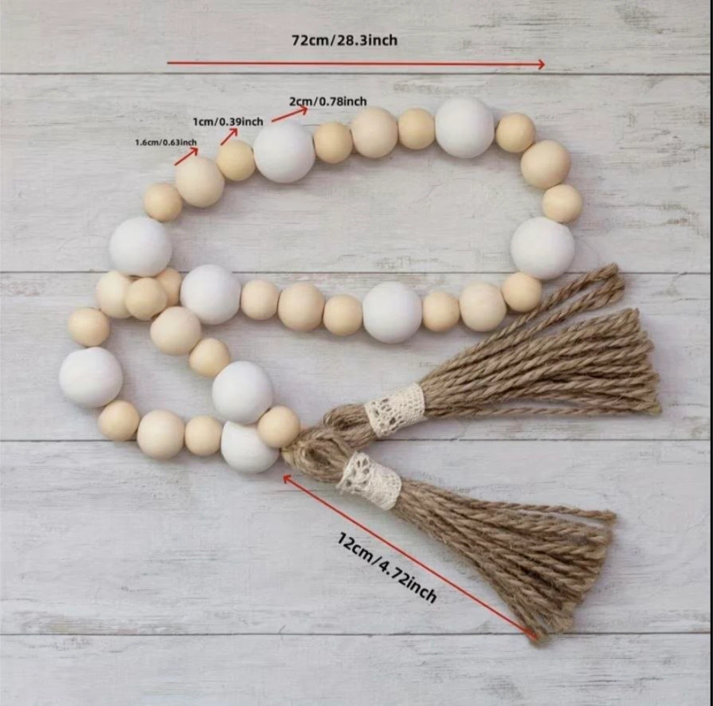 Wood Bead Garland with Tassels - photo 4