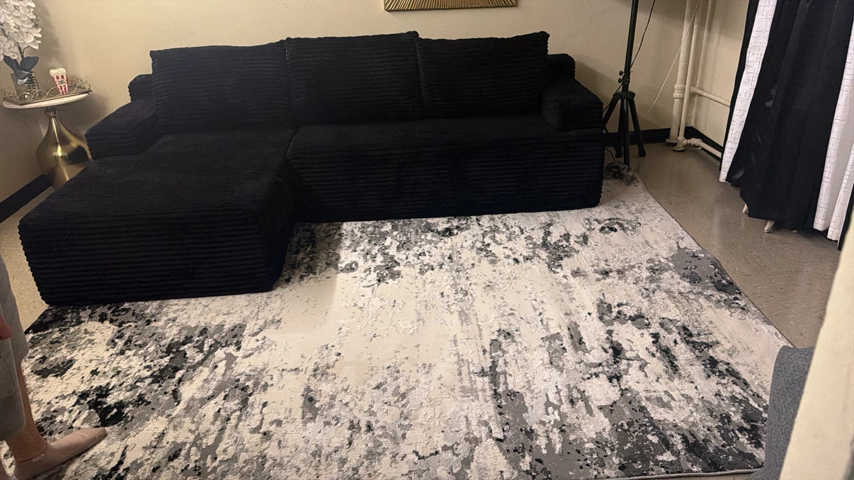 Black Corduroy Sectional Sofa