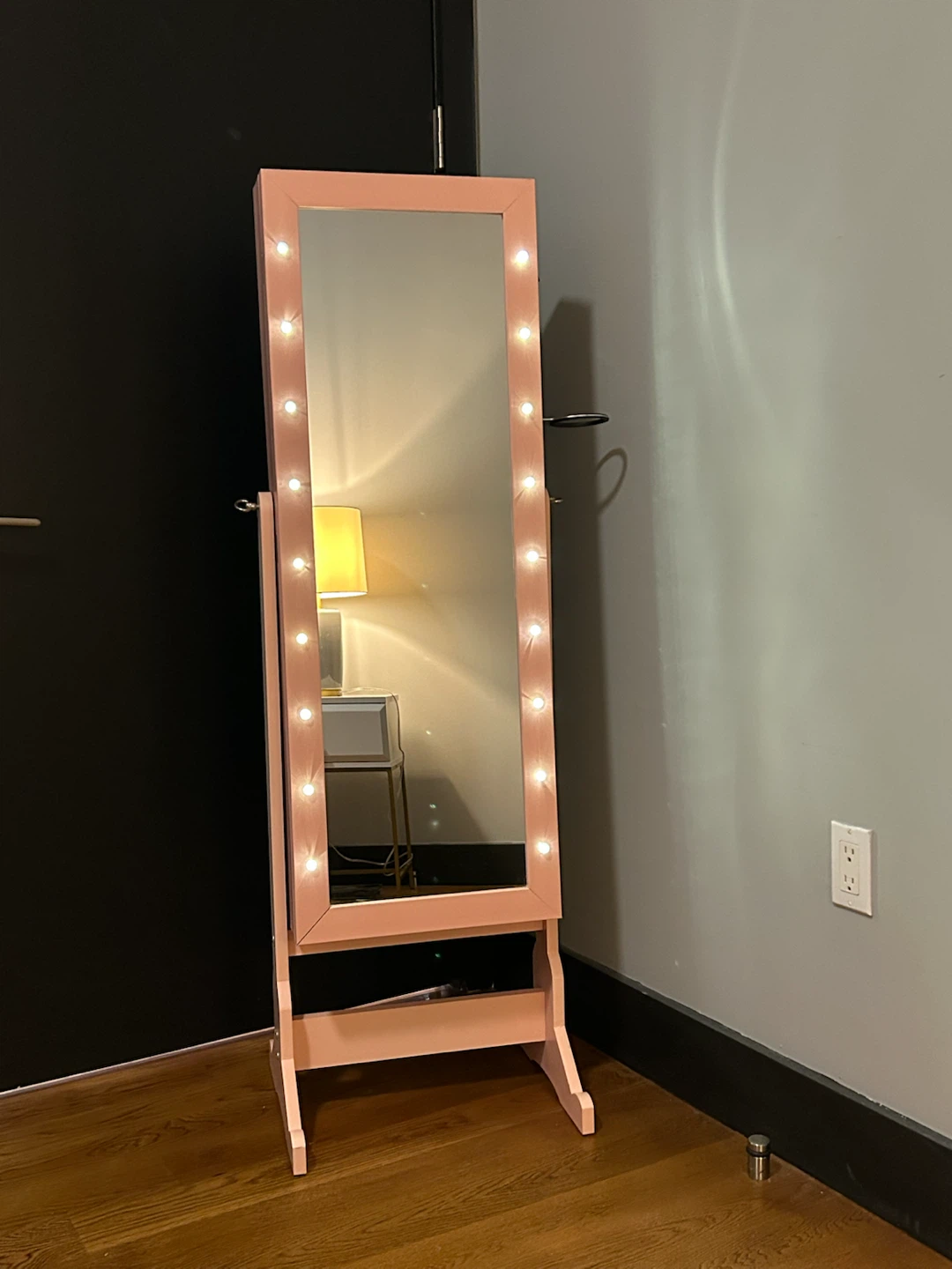 Pink Jewelry Armoire Mirror with Lights - photo 2