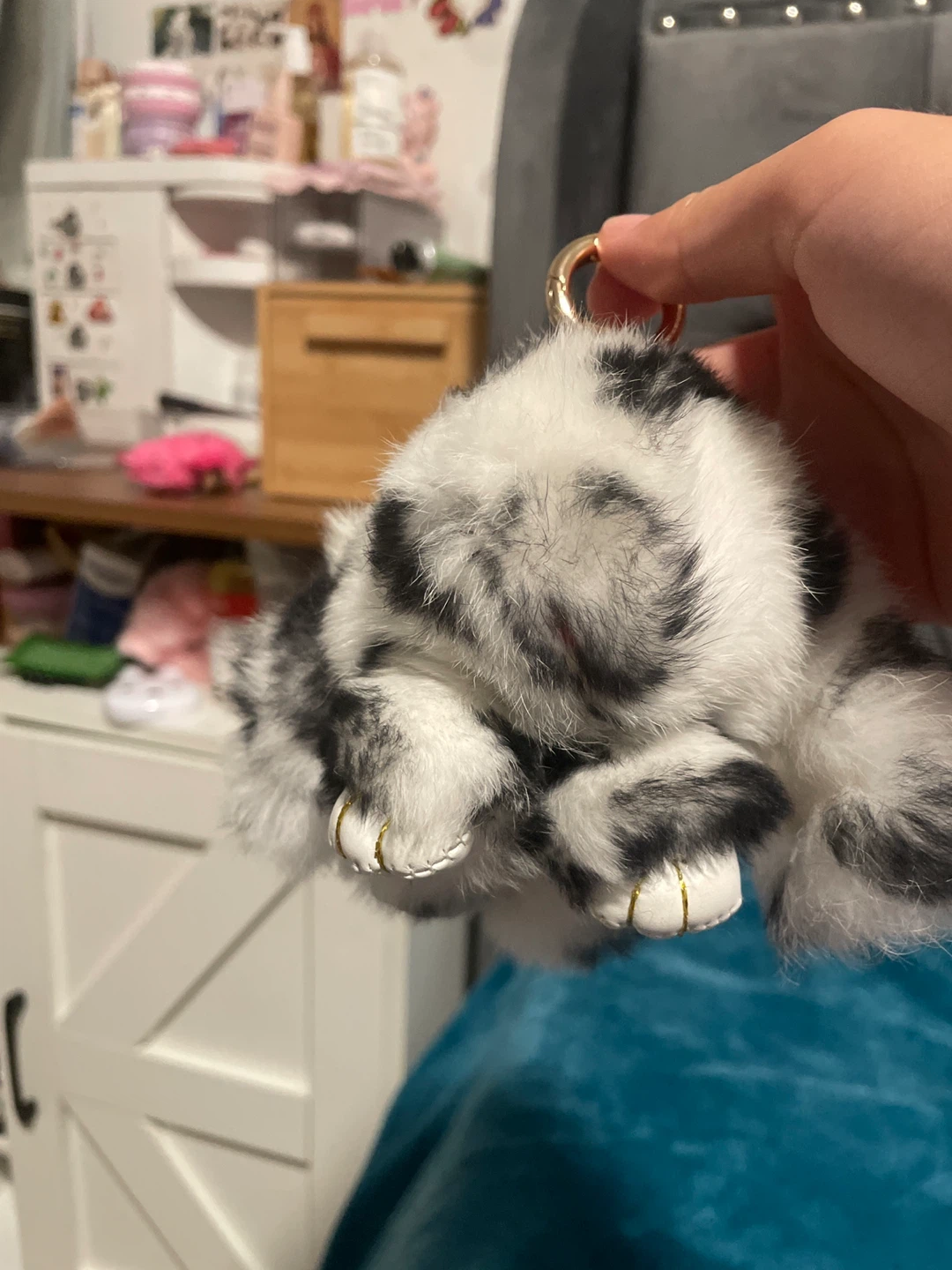 Fluffy Faux Fur Animal Keychain Charm - photo 2