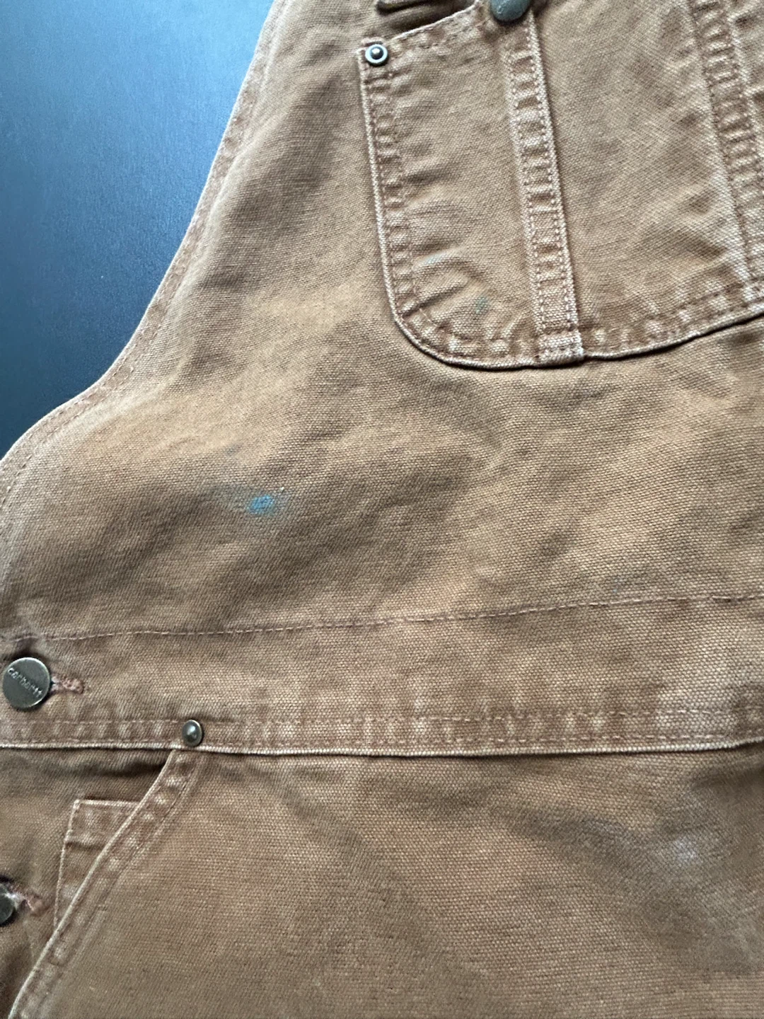 Carhartt Brown Canvas Bib Overalls - Size 42 x 32 - photo 3