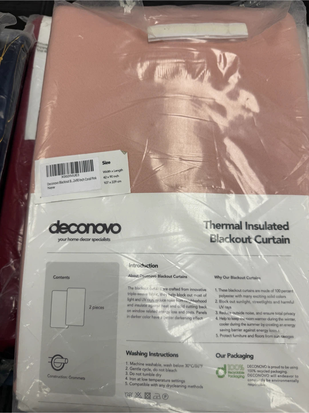 Deconovo Thermal Insulated Blackout Curtains 2 Panels - photo 4