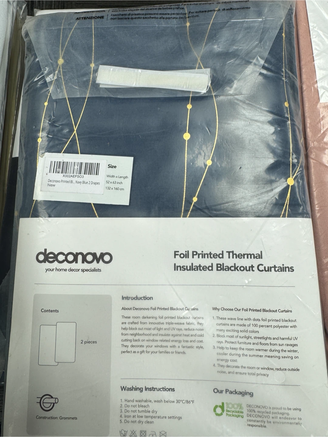Deconovo Thermal Insulated Blackout Curtains 2 Panels - photo 5