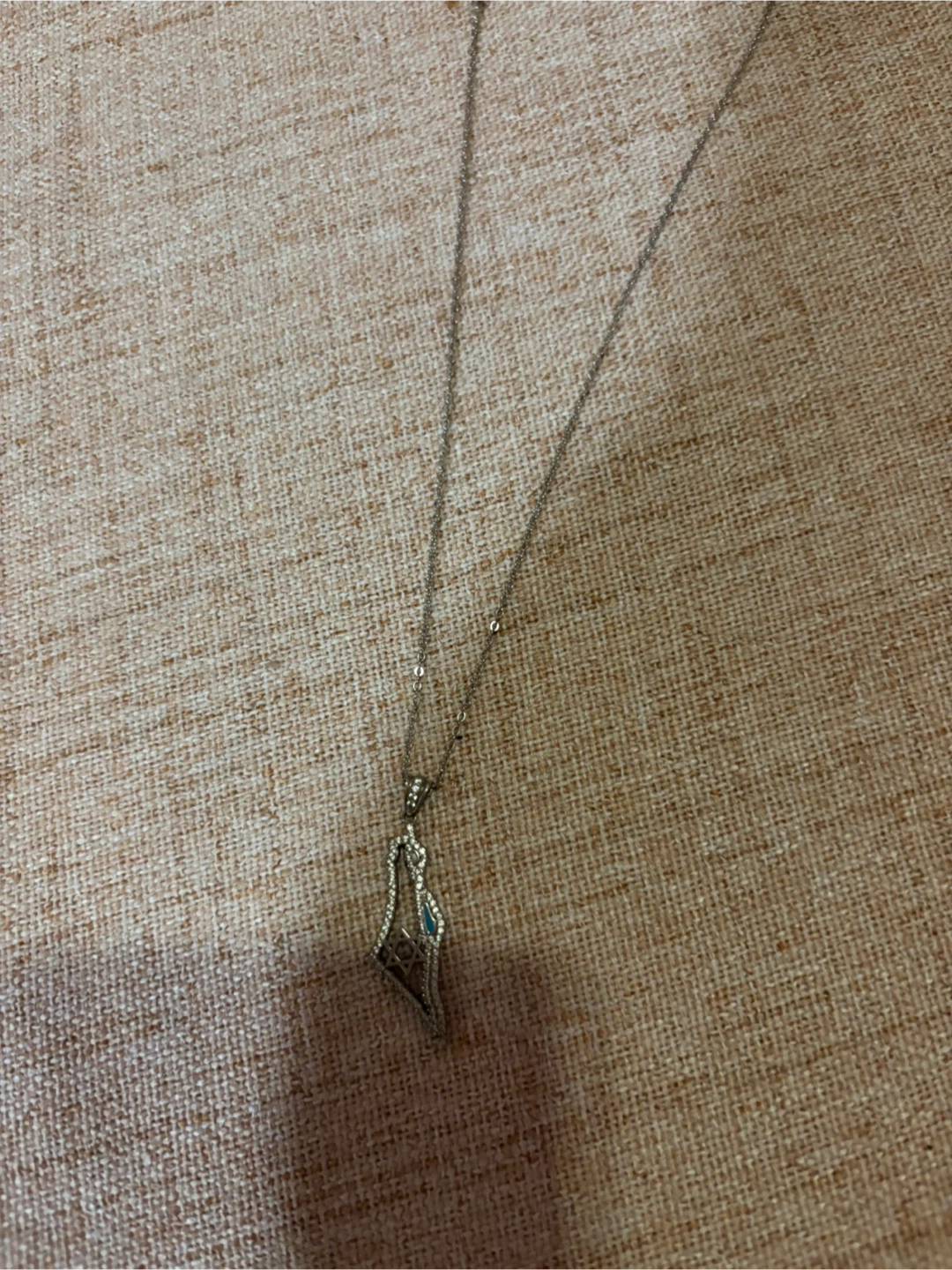 Israel Necklace with Blue Stone Accent