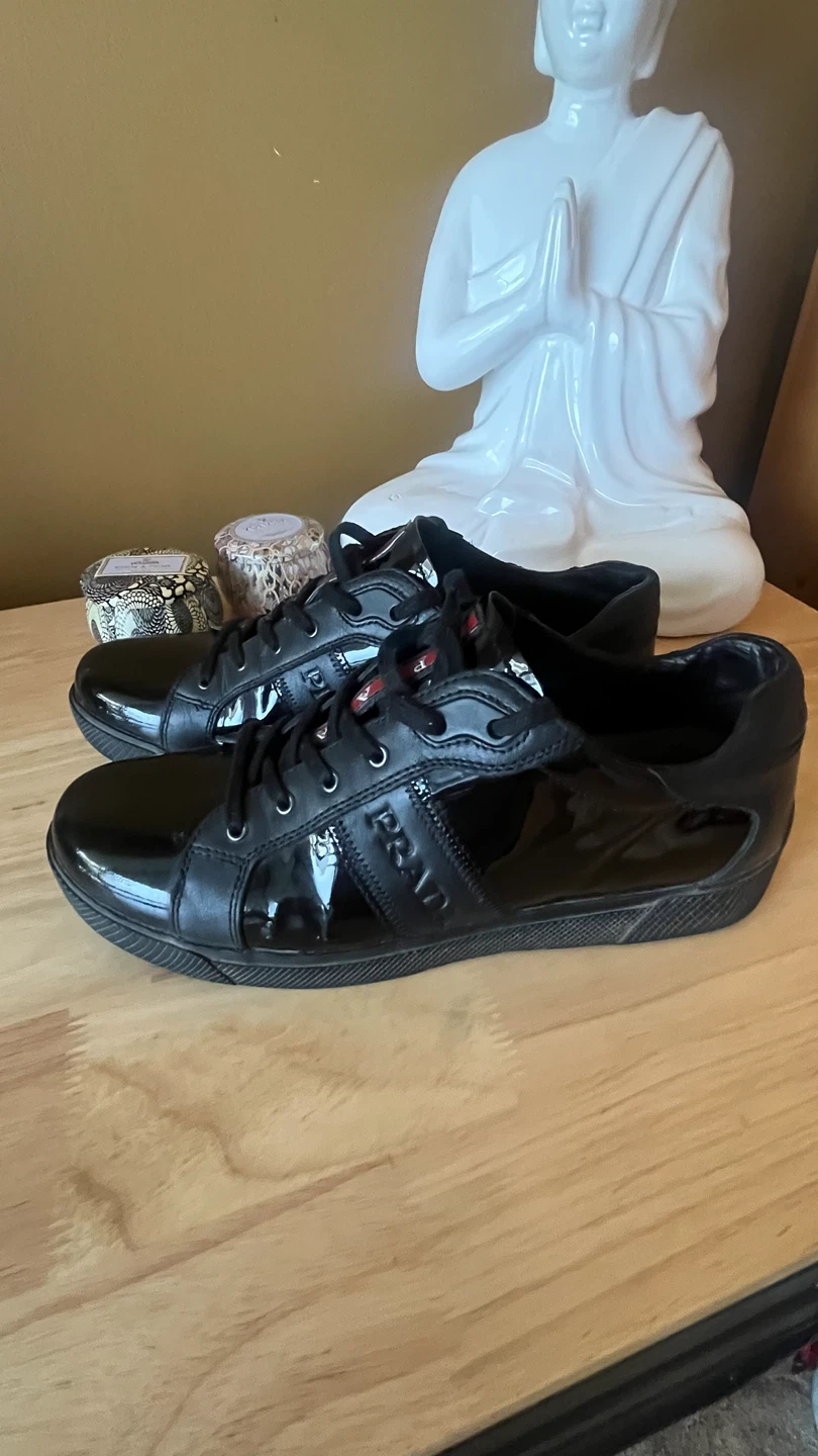 Prada Black Patent Leather Sneakers