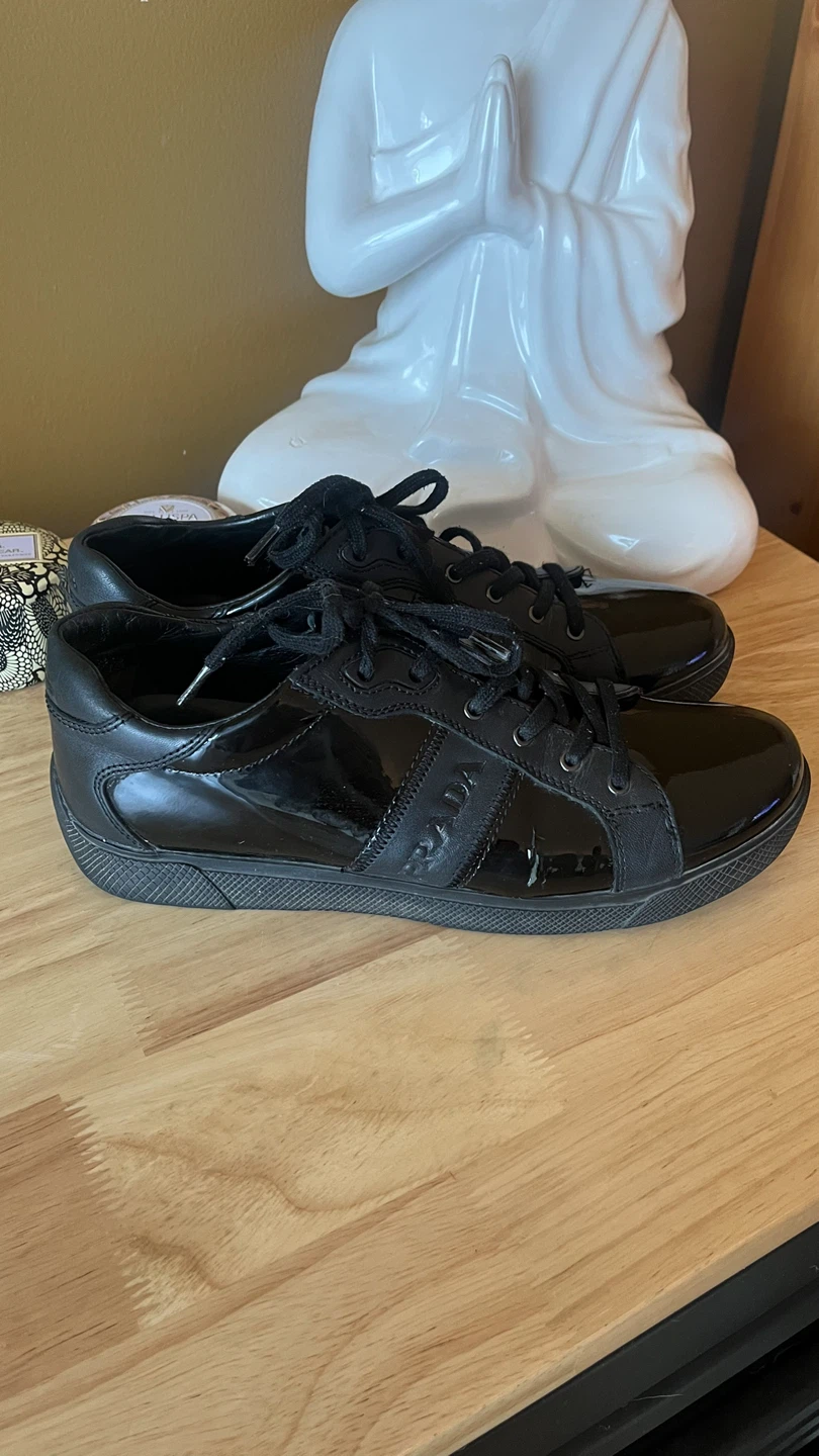 Prada Black Patent Leather Sneakers - photo 3