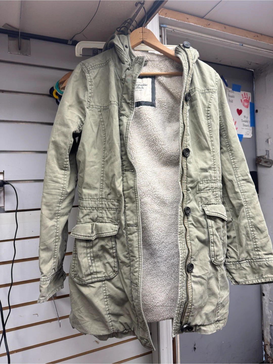 Abercrombie & Fitch Sherpa Lined Military Jacket