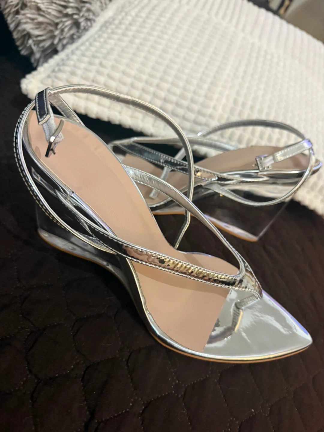 Silver Wedge Sandals - photo 5