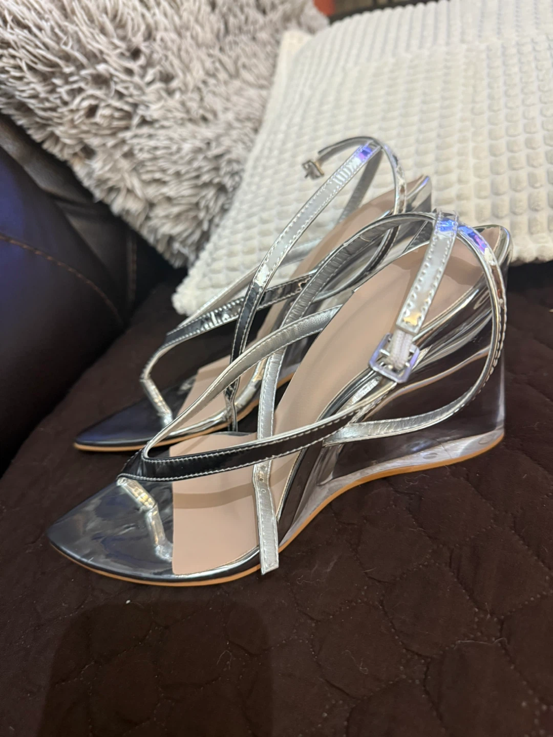 Silver Wedge Sandals - photo 2