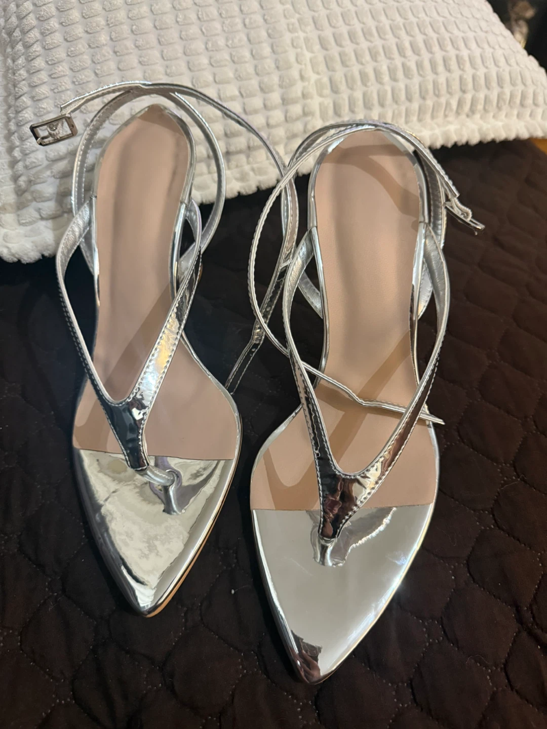 Silver Wedge Sandals