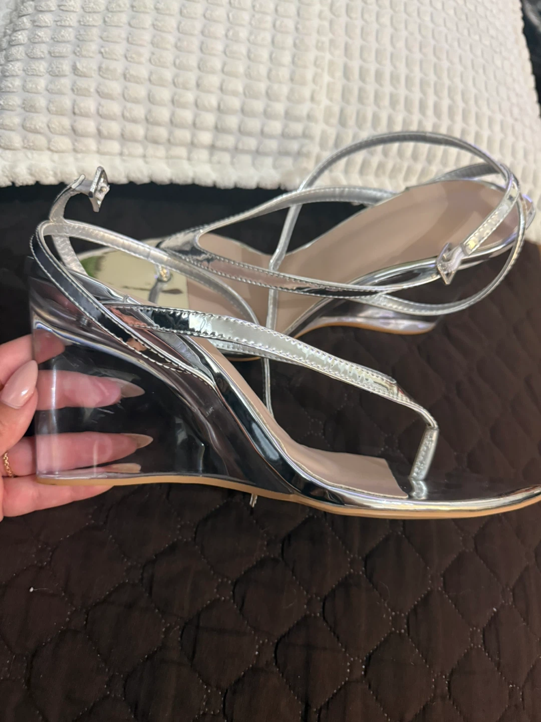 Silver Wedge Sandals - photo 3