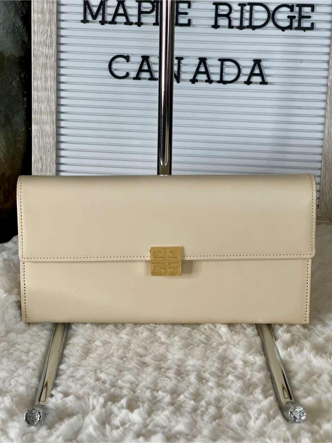 Givenchy Beige Leather Clutch Wallet