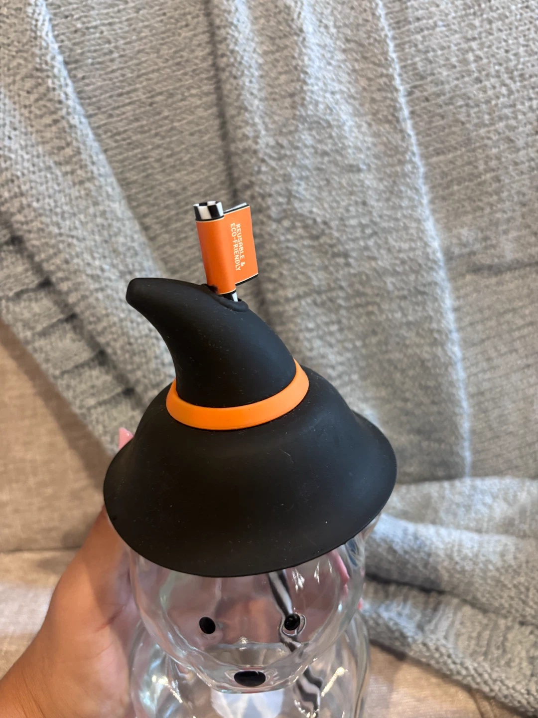 Glass Bear Tumbler with Witch Hat Straw - photo 3