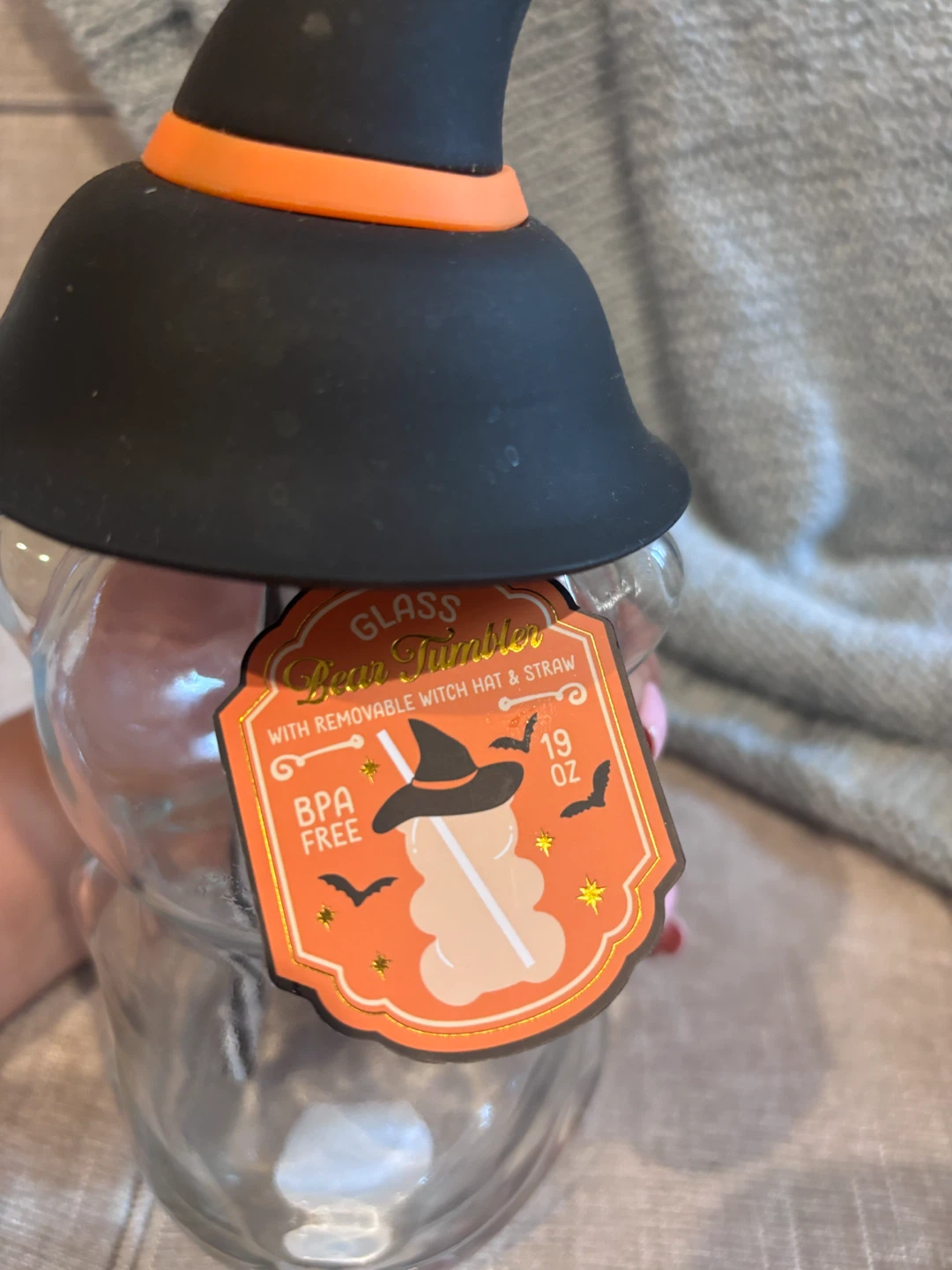 Glass Bear Tumbler with Witch Hat Straw - photo 4