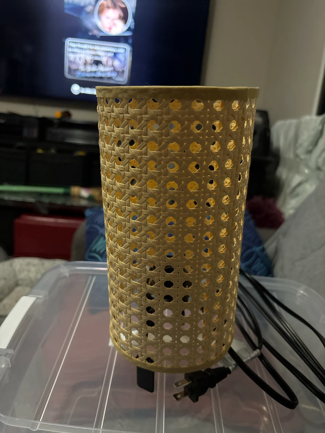 Cane Lampshade with Cord