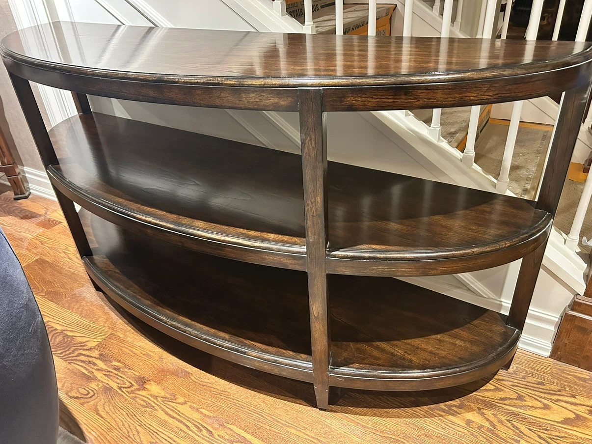Solid Walnut Large Rounded Console Table