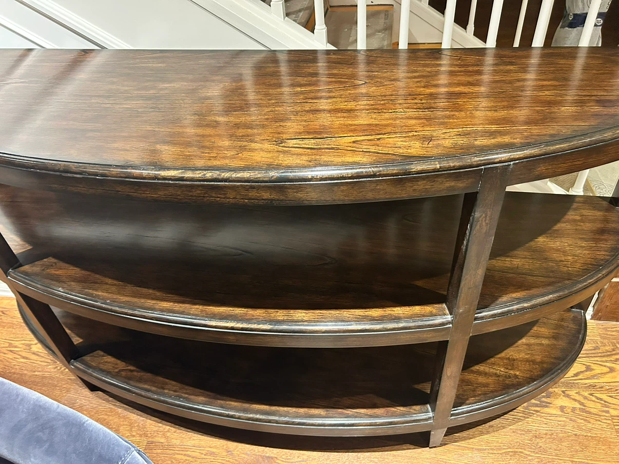 Solid Walnut Large Rounded Console Table - photo 2