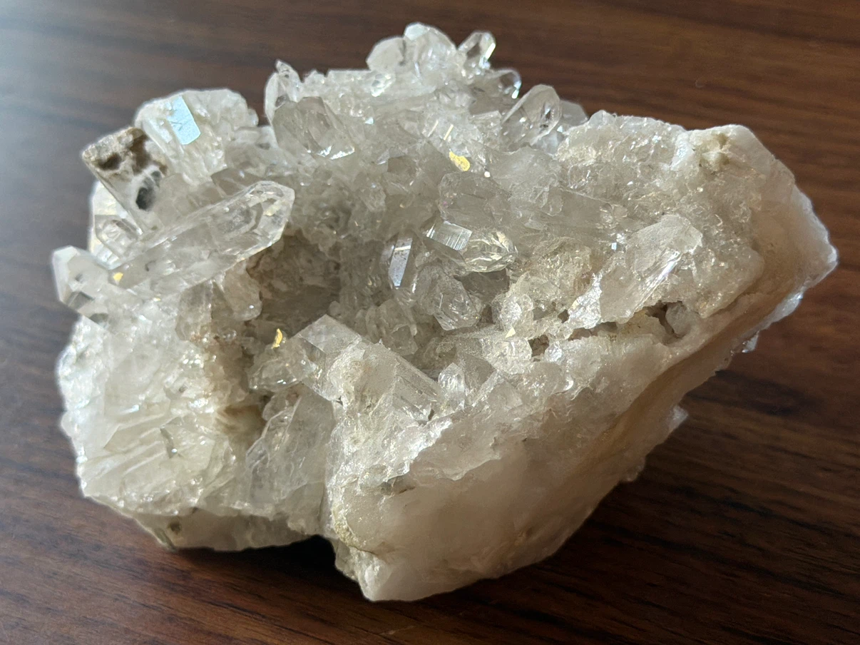 Clear quartz crystal cluster
