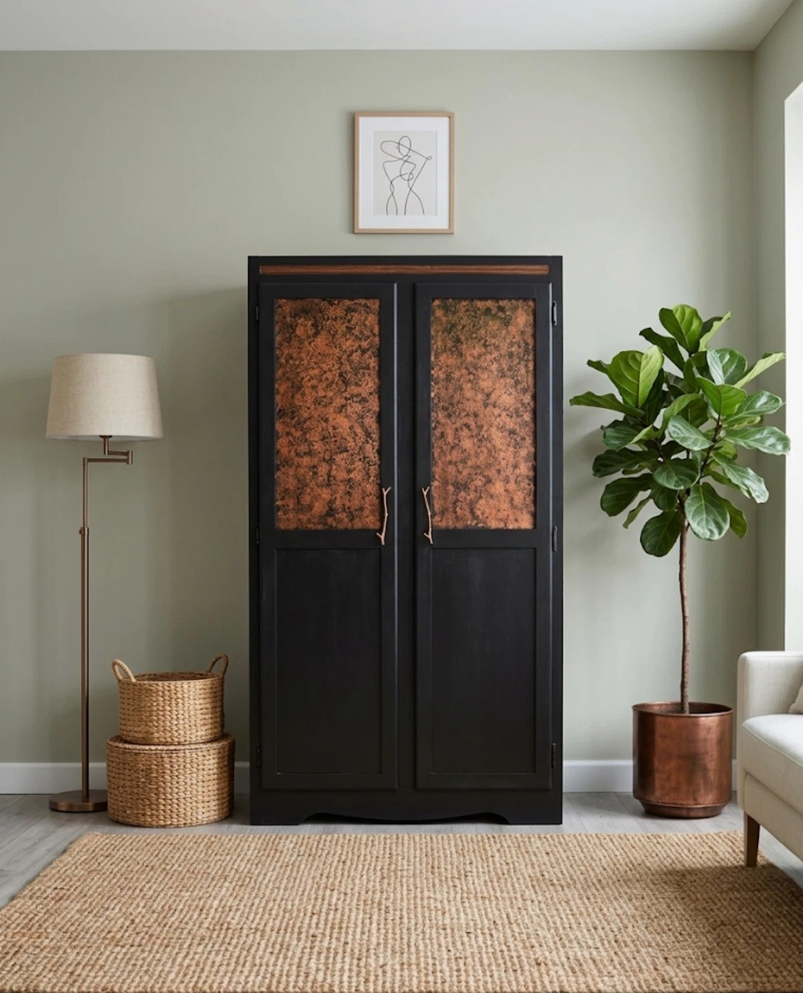Fiery Hammered Copper Wardrobe