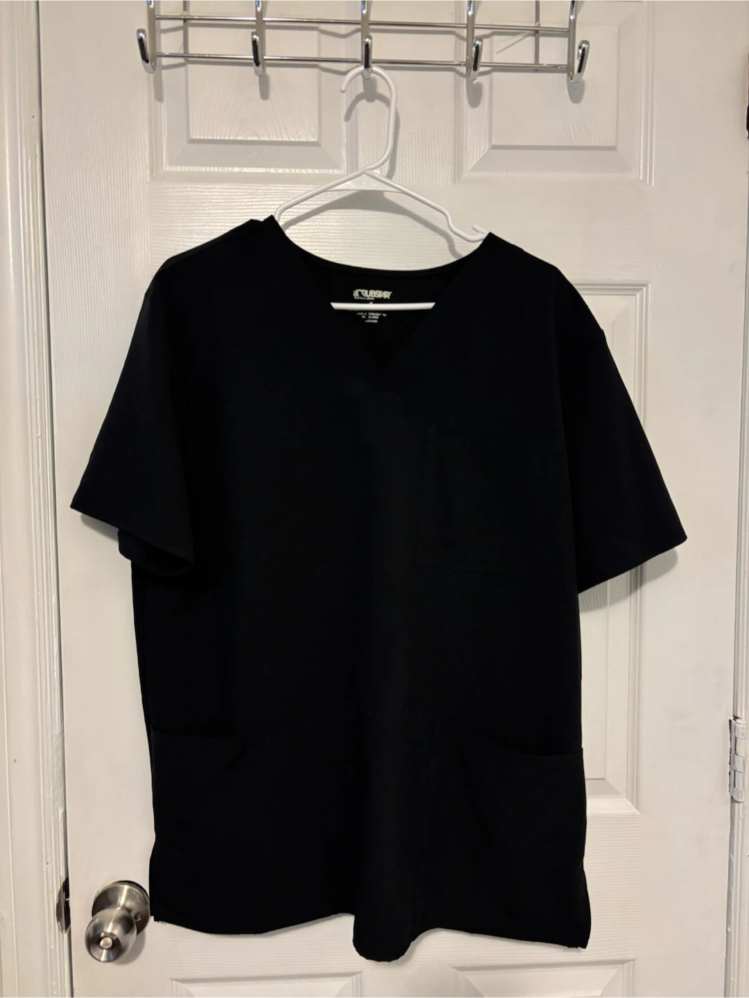 Black Scrub Top and Jogger Pants Set
