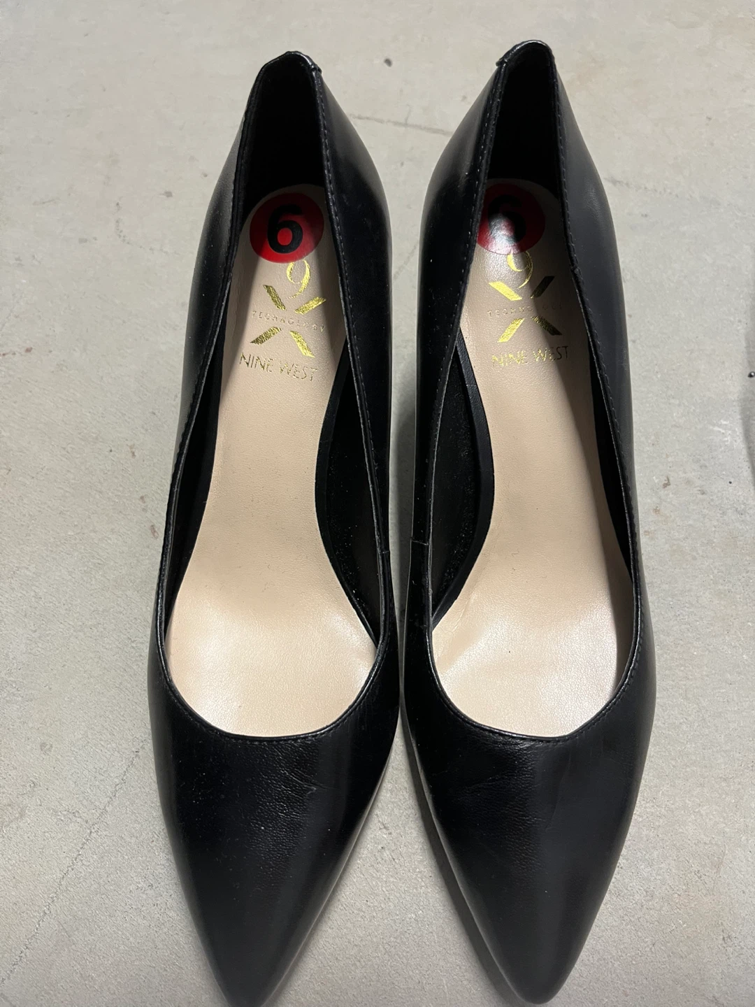 Nine West Black Pointed Toe Heels - Size 6