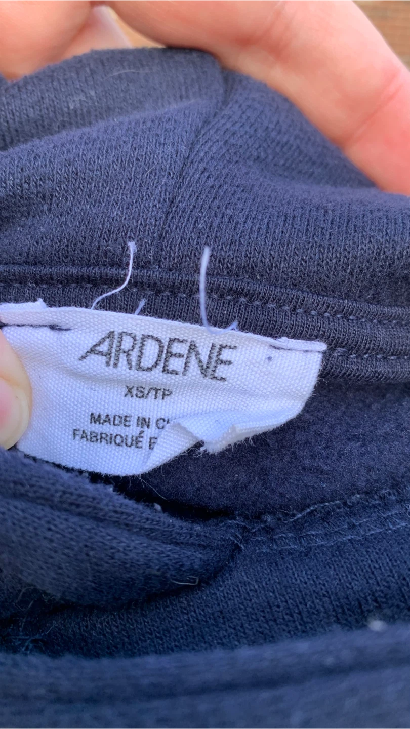 Ardene Navy Blue Hoodie ~ Size XS (a couple of small stains) - photo 3
