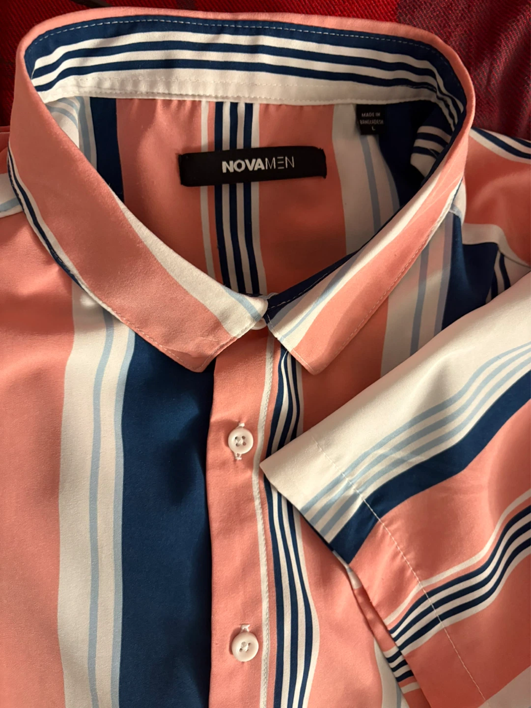 NOVA MEN Striped Short Sleeve Button-Up Shirt - photo 3