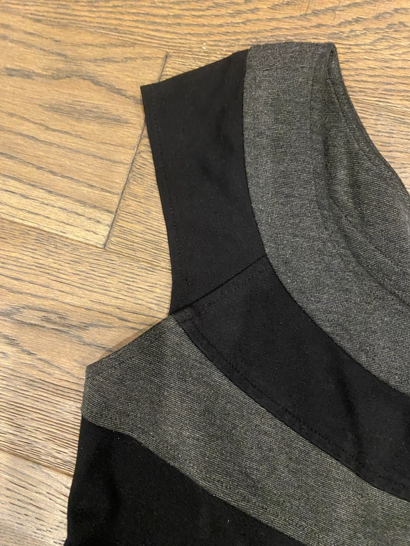 EUC: Jessica Black & Grey Striped Stretch Sheath Dress 12 - photo 2