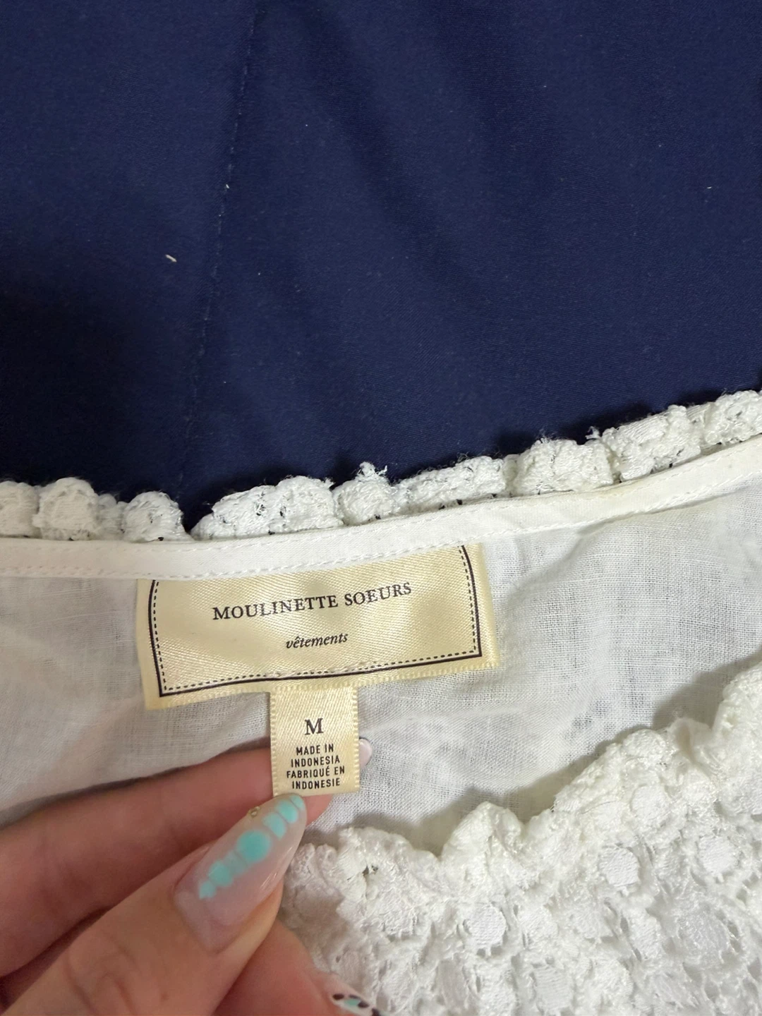 Moulunette Soeurs White Lace Top - Size M - photo 3