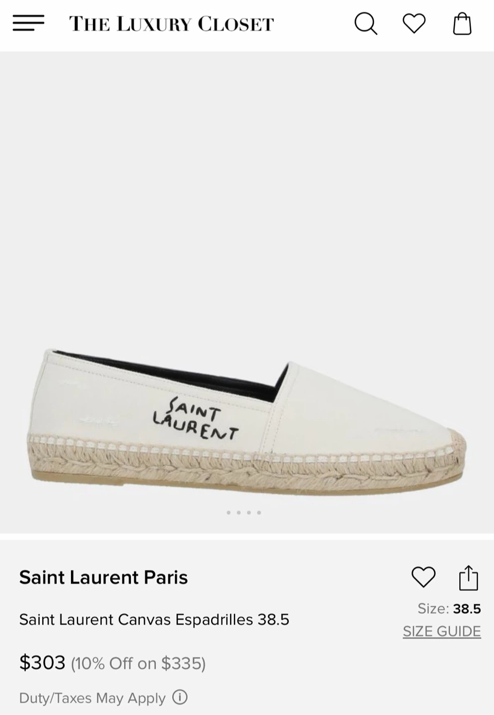 Saint Laurent Canvas Espadrilles