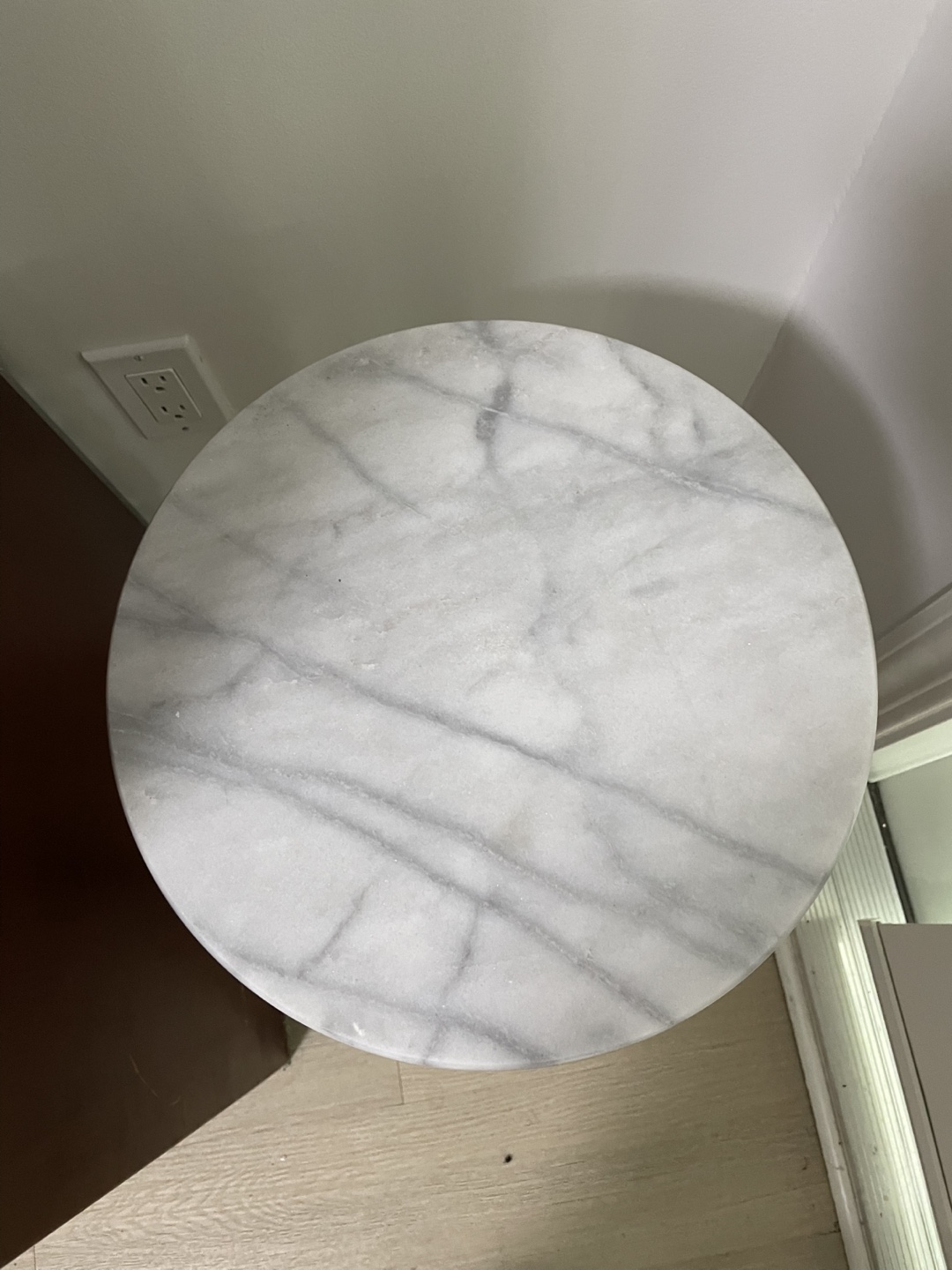 Vintage Marble & Wood Side Table - photo 3