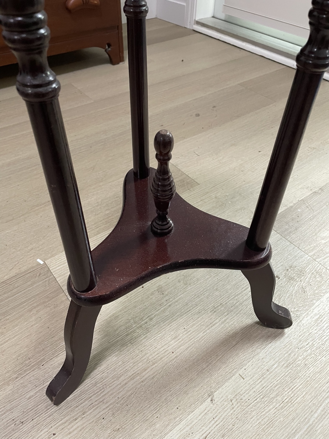 Vintage Marble & Wood Side Table - photo 4