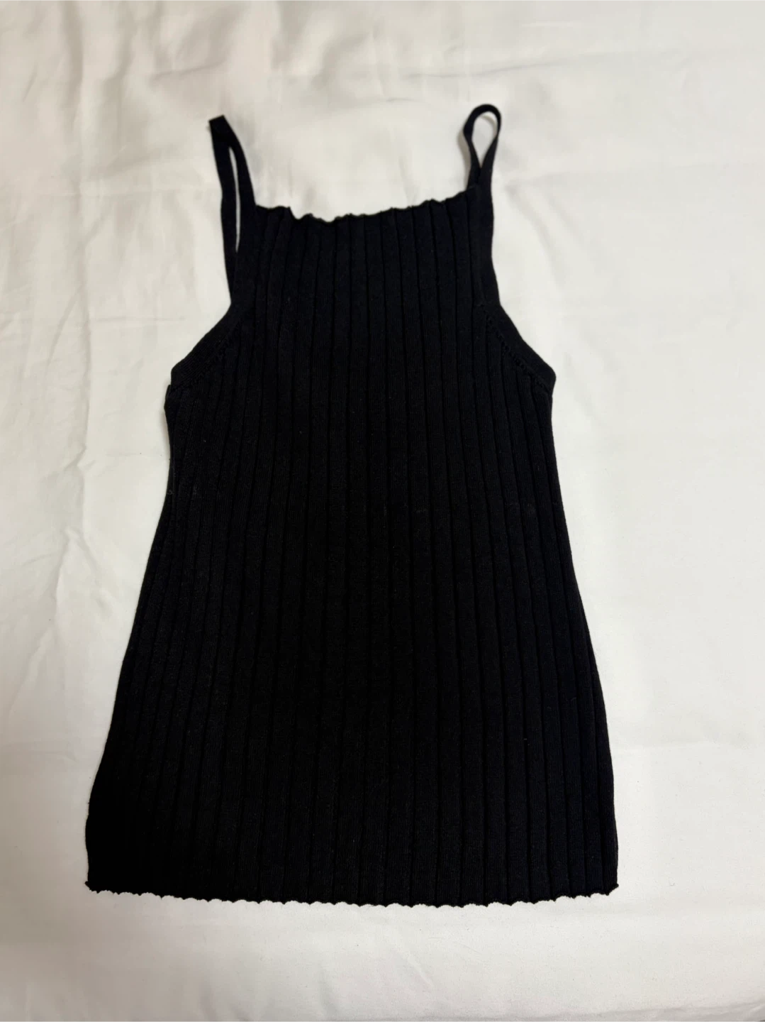 Bershka Black Ribbed Tank Top