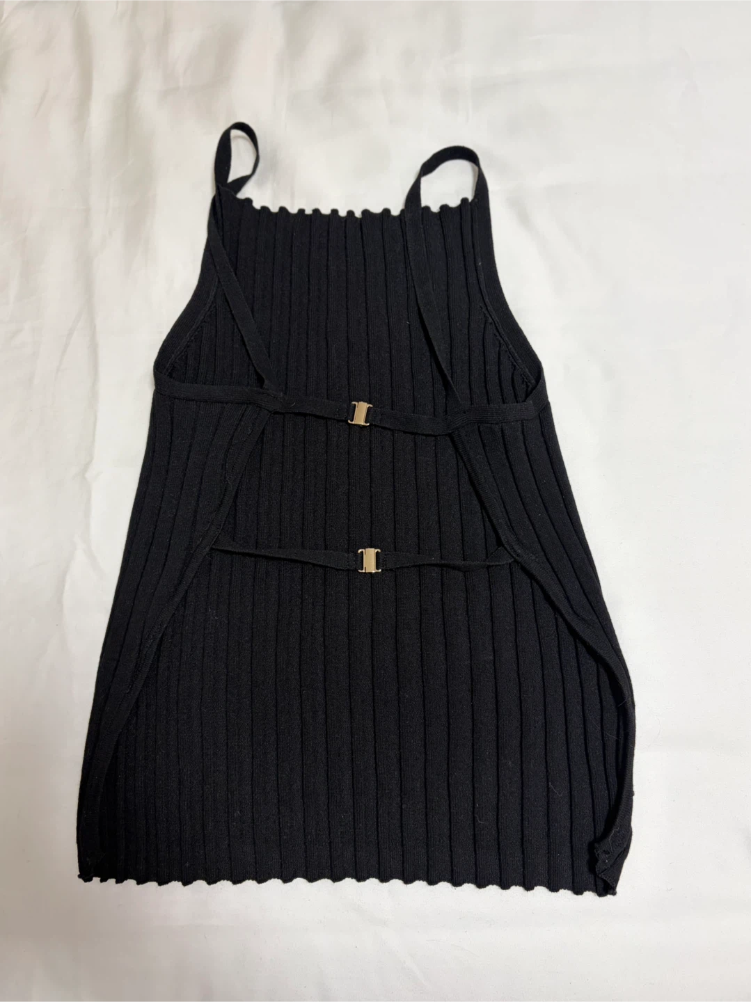 Bershka Black Ribbed Tank Top - photo 2