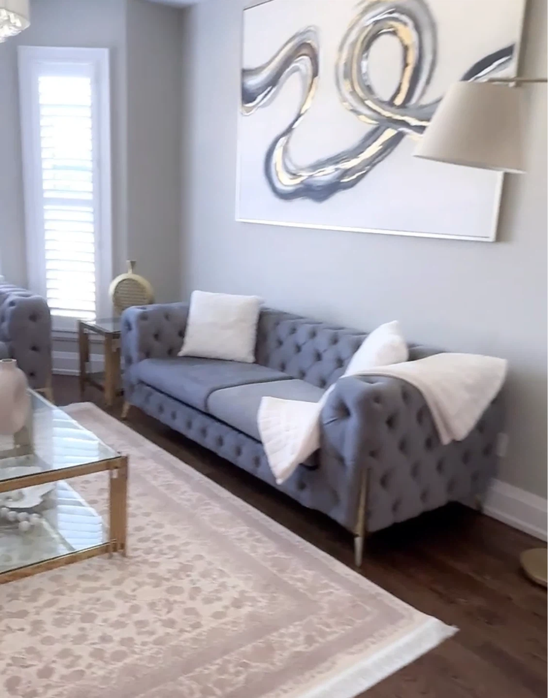 Grey Velvet Chesterfield Sofa