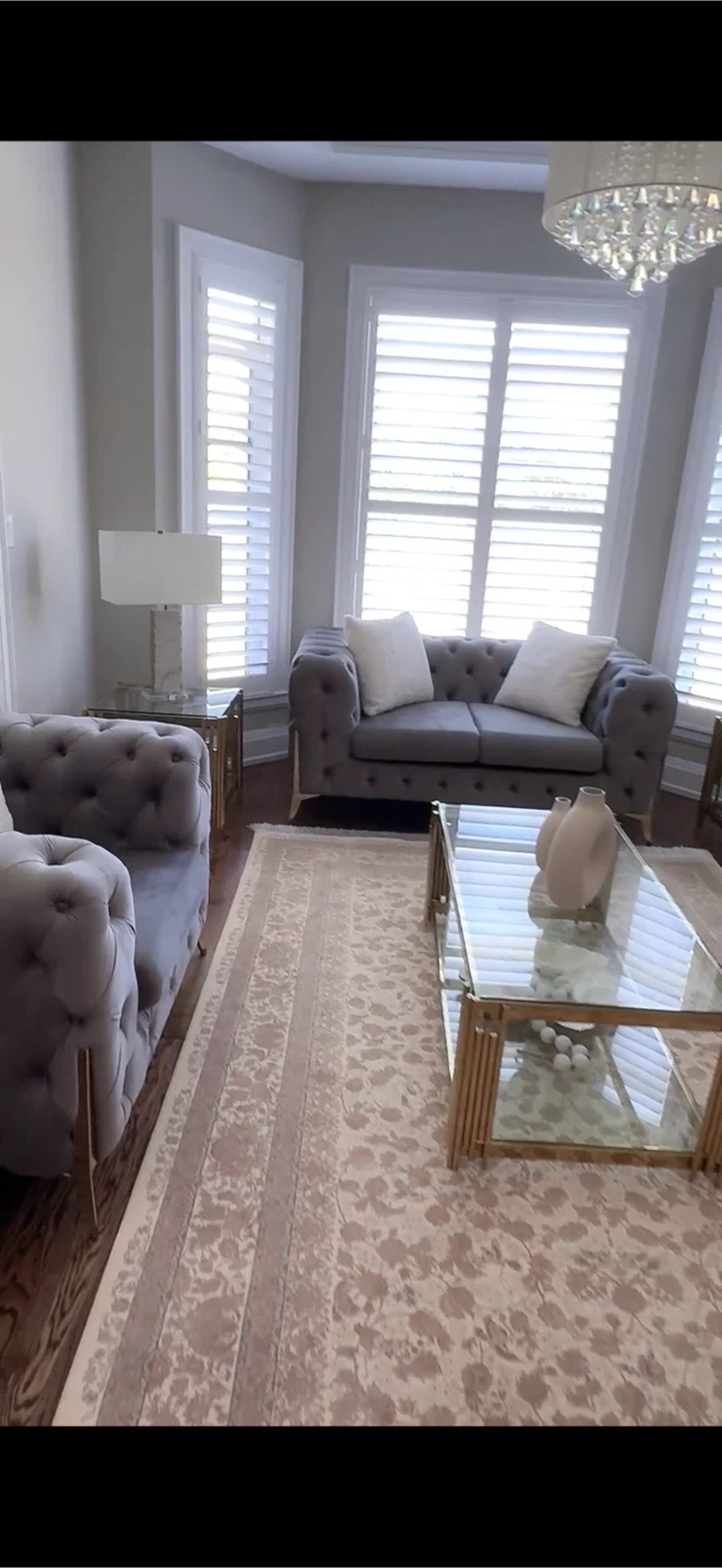 Grey Velvet Chesterfield Sofa - photo 3