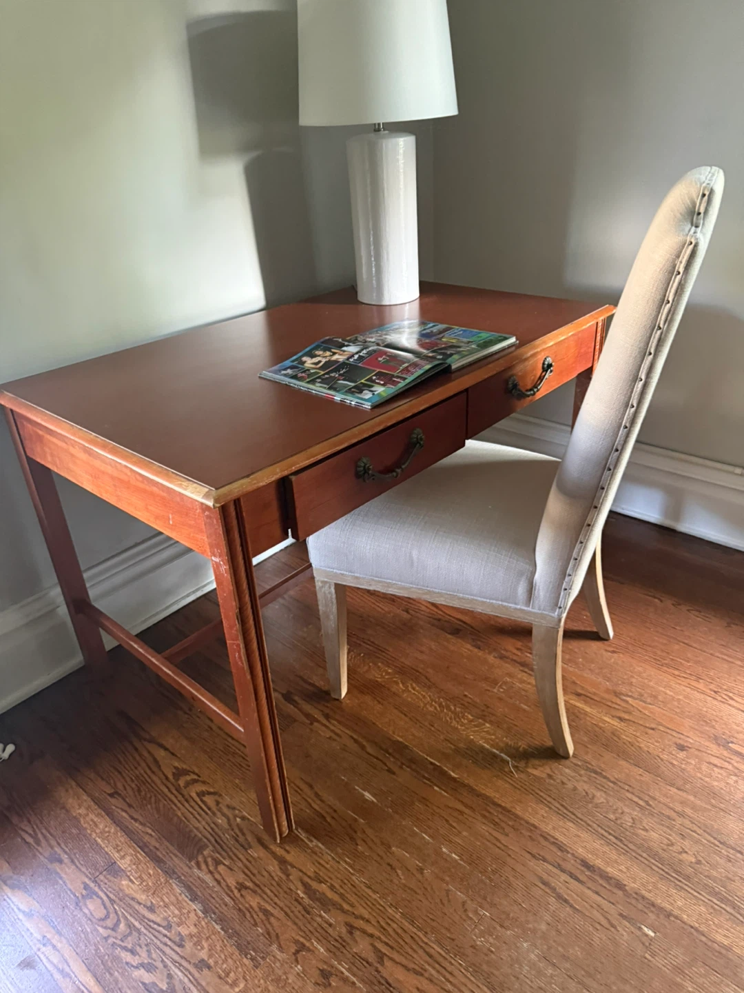 Wooden Writing Desk with Two Drawers
